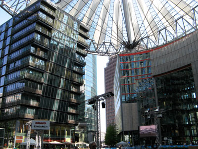 The modernistic Sony Center at Potsdamer Platz.