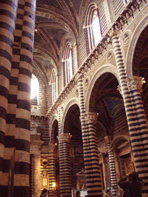 The striking interior of Siena’s Duomo.