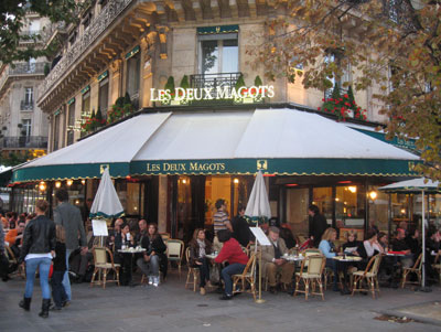 Les Deux Magots café in St-Germain.