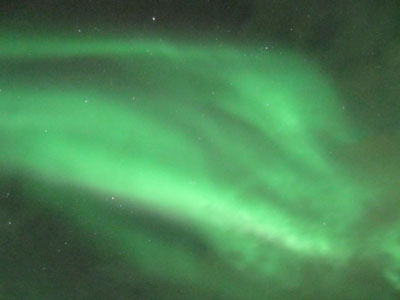 Emerald-green Northern Lights in sky outside Reykjavik. Photo: Jerry Vetowich