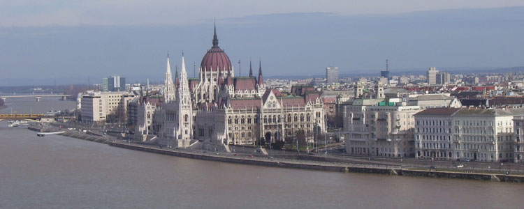 The Hungarian Parliament as seen from Buda.