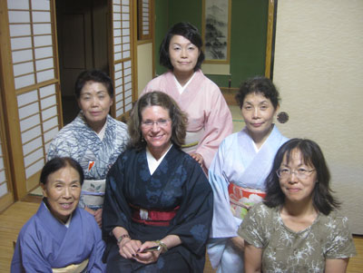 Kim Edwards (center) and her host family on Oita Island, Japan.