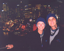 The night lights of Sydney framing Janice Kolbaska and Don Klein in 2006.