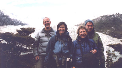 Mark & Linda Young and Nell & Ed McCombs at Pia Glacier, Chile.