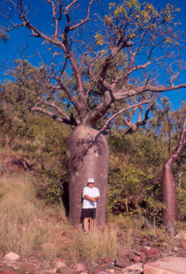 Bill Altaffer standing in front of a boab tree.