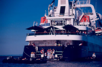 The Orion’s embarkation platform made boarding Zodiacs easy.