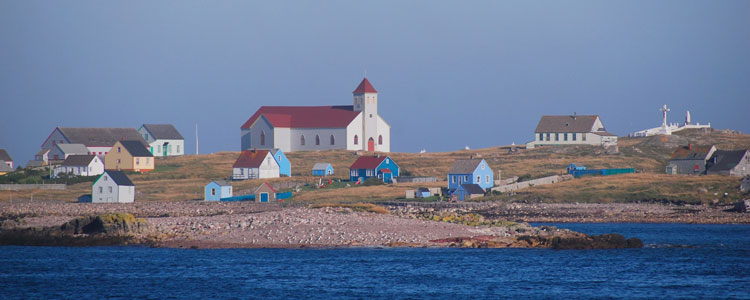 Mostly abandoned structures on Île aux Marins.