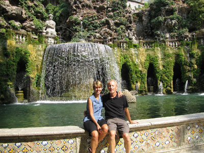 Inga Aksamit and Steve Mullen at the Ovate Fountain — Villa d’Este. 