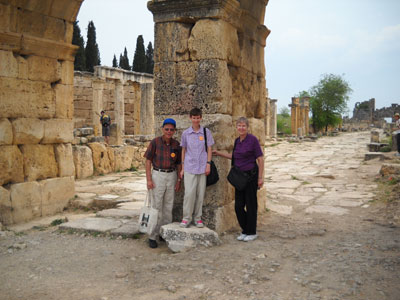 Wayne, Diane and Sondra Harrison at Hierapolis.