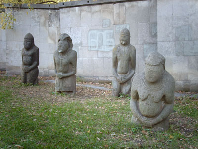Stone idols outside Dnepropetrovsk’s museum.