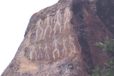 Petroglyphs near Qobustan, Azerbaijan.