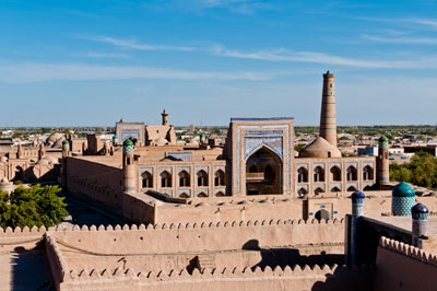 View of Khiva, Uzbekistan.