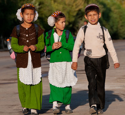 Schoolchildren in Turkmenistan.