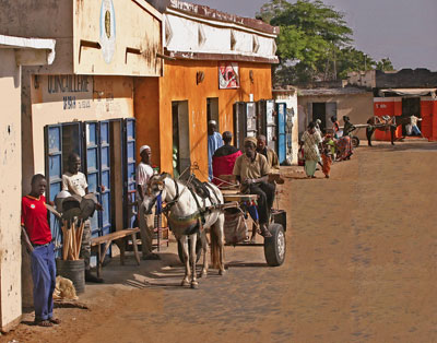 Side street off the main highway in Dakar, Senegal.