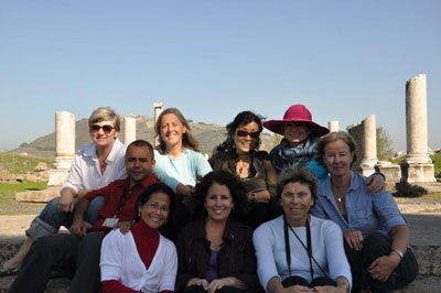 Tamer Teoman and our group of eight women at Asclepion, Pergamon.