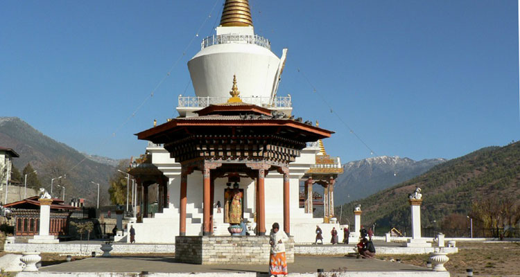 The National Memorial Chorten is a sacred shrine in Thimphu dedicated to world peace and prosperity. 