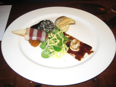 Our four-course gourmet dinner aboard the Bateaux Dubai, which cruises Dubai Creek, included an appetizer of venison carpaccio, tandoori spiced king fish and déclinaison of duck.