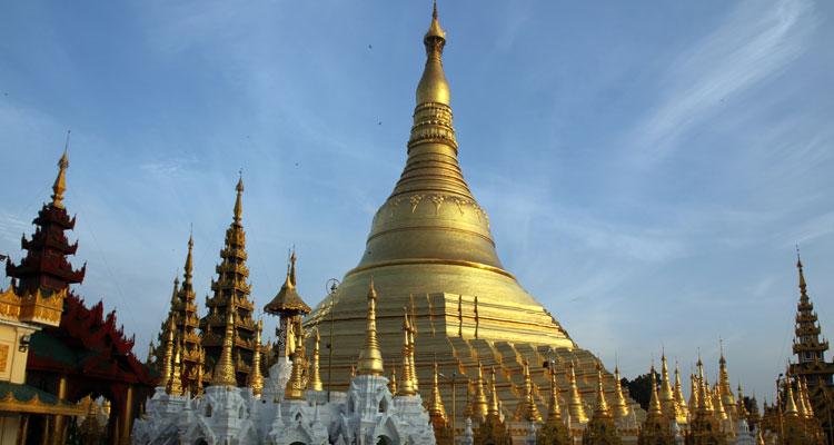 The gilded Shwedagon Pagoda in Yangon.