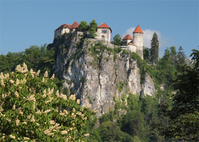 Bled Castle overlooks famous Lake Bled, Slovenia’s top attraction.