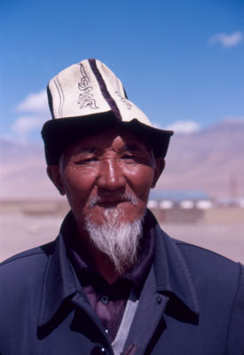 Farm worker near Karakul Lake.