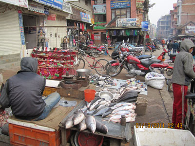 Shopping area in Kathmandu.
