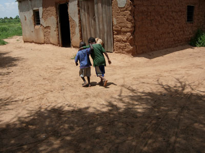 Two small boys near the central Tanzanian city of Dodoma.