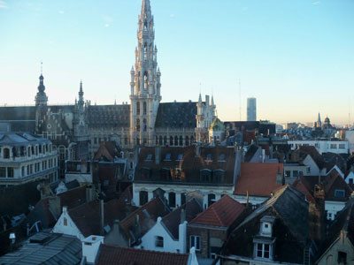View from the Ollises’ room at the Floris Arlequin Grand’Place, Brussels. Photo: John Ollis