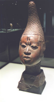 Bronze head from Benin (early 16th century AD).