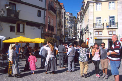 Folk dance festival in Lisbon’s Alfama district.