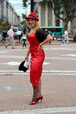 A tango dancer in Buenos Aires.