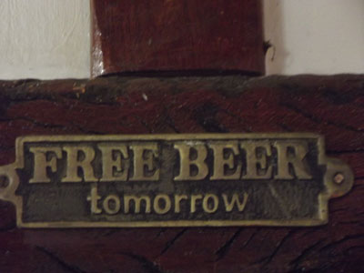 A sign in the bar in the Outlook Lodge — Johannesburg. Photo: Smith