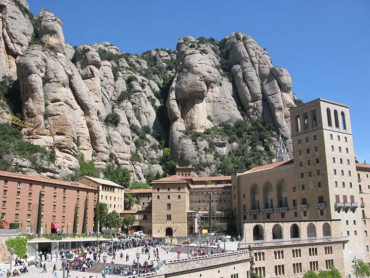 A view of Montserrat’s Plaça de Santa Maria.