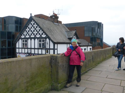 Samantha Sartain on the walls of Chester, England. Photos: Sartain