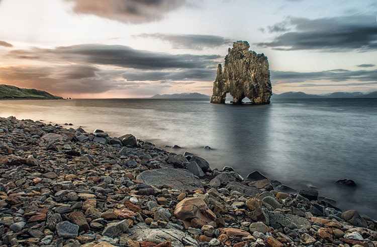 Hvítserkur, a basalt rock formation at Húnafjörður.