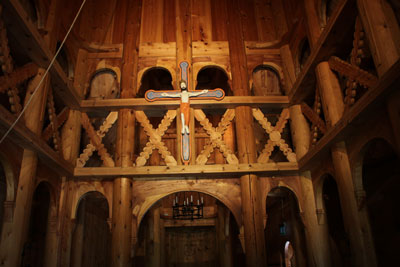 Inside the Fantoft Stave Church. Photos: Prindle 
