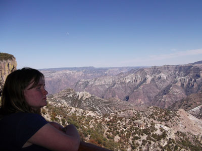 On the deck of her room at Hotel Mirador, Allie was lost in thought peering over the Copper Canyon.