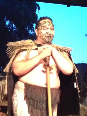 A Maori man danced the Haka during a welcome ceremony in Rotorua.