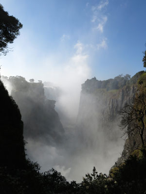 View from a walk along Victoria Falls.