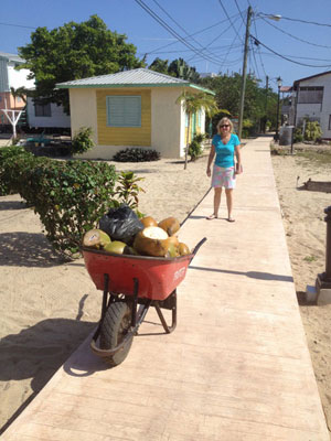 Tova on The Sidewalk in Placencia.