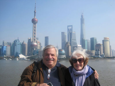 Larry and Rita Kritcher on the Bund in Shanghai.
