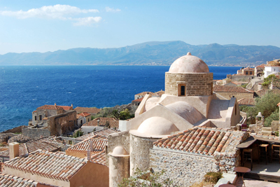 Monemvasia — built on a Gibraltar-like rock by the sea — is a fascinating mix of Venetian, Ottoman, and Byzantine cultures.