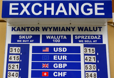 The small gap between the buying and selling rates suggests this Polish exchange bureau is a good deal.
