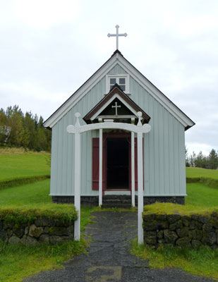 This little church is part of a collection of 13 old buildings at Skógar Folk Museum.