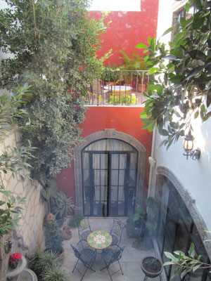 The patio and one of the terraces at the house we rented in San Miguel de Allende.