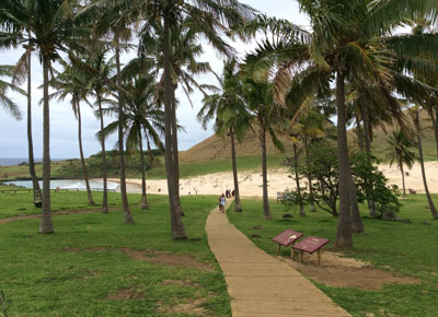 Walkway to Anakena Beach — Easter Island.