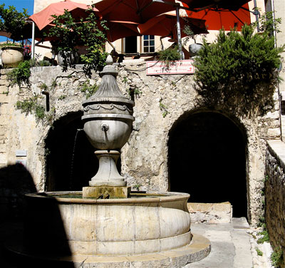 A pretty fountain in the town of St. Paul de Vence.