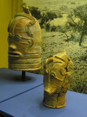 The terra-cotta Lydenburg Heads in the South African Museum.