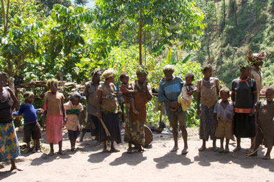 Batwa villagers who live near the Uganda-Congo border.