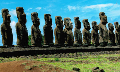 Majestic moais on Easter Island.