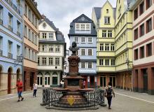 Frankfurt’s “new” Old Town, called the DomRomer Quarter, is a reconstruction of the half-timbered historic district destroyed during World War II. Photo by Rosie Leutzinger